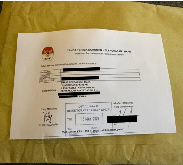 Dokumen Pengaduan KPK Terkait LHKPN Ketua DPRA Aceh Muncul, Apa yang Terjadi?