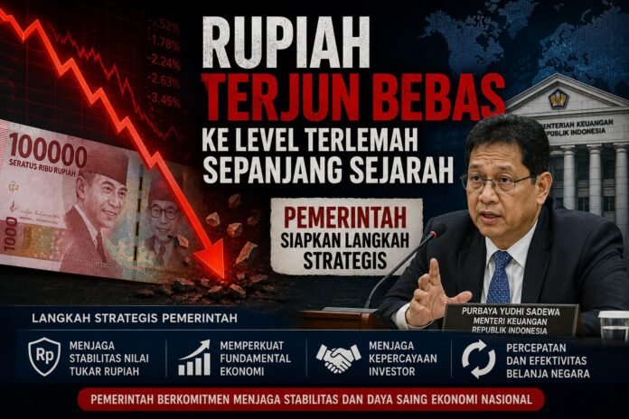Rupiah kembali mencetak rekor terlemah sepanjang sejarah 🇮🇩💸 Siang ini, nilai tukar rupiah sempat menyentuh Rp17.508 per dolar AS. Pemerintah pun bersiap melakukan intervensi pasar obligasi mulai besok untuk menjaga stabilitas rupiah dan menahan investor asing agar tidak keluar dari pasar keuangan domestik.